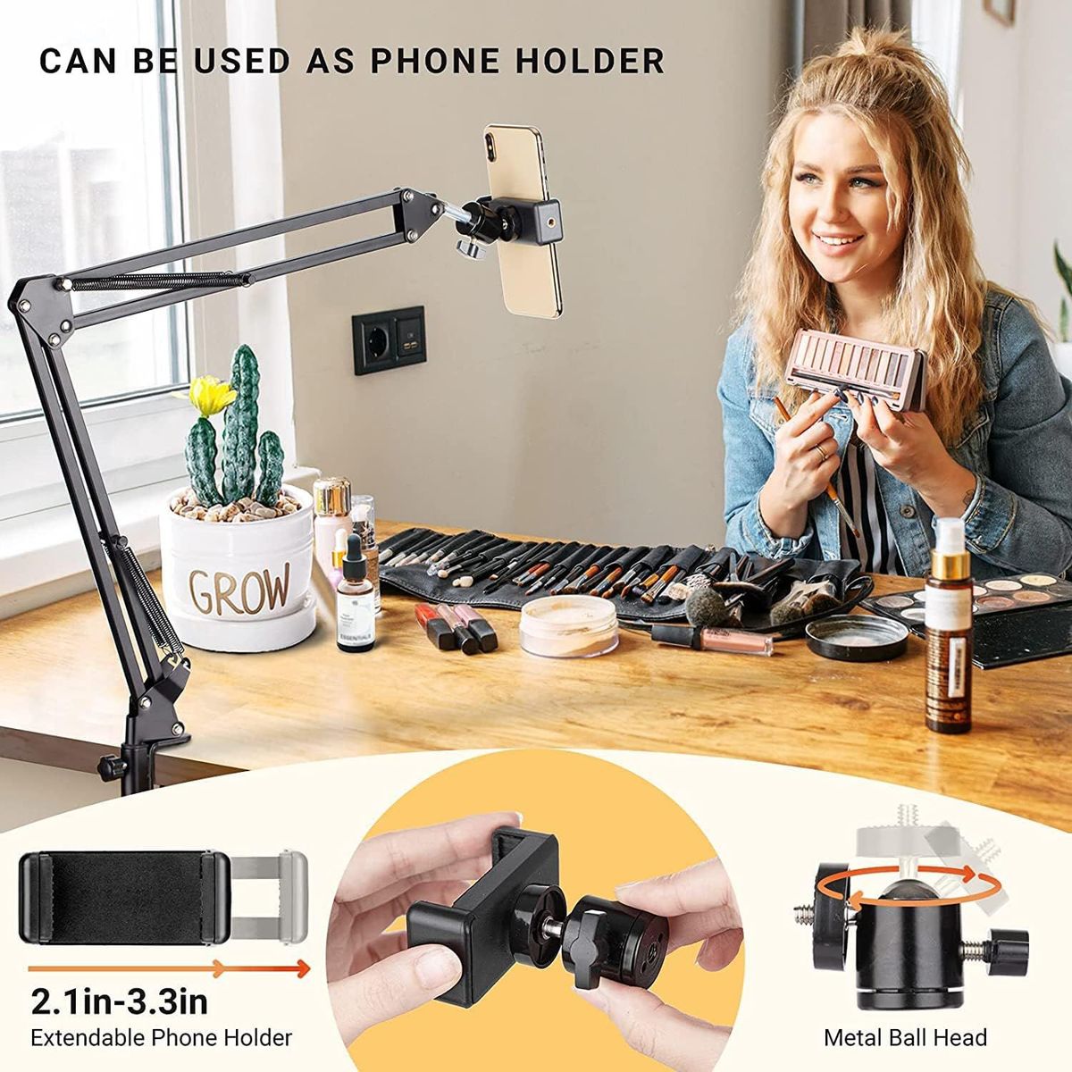 GENERICO - Paral Brazo Soporte para Micrófono  Suspensión Ajustable Home Studio