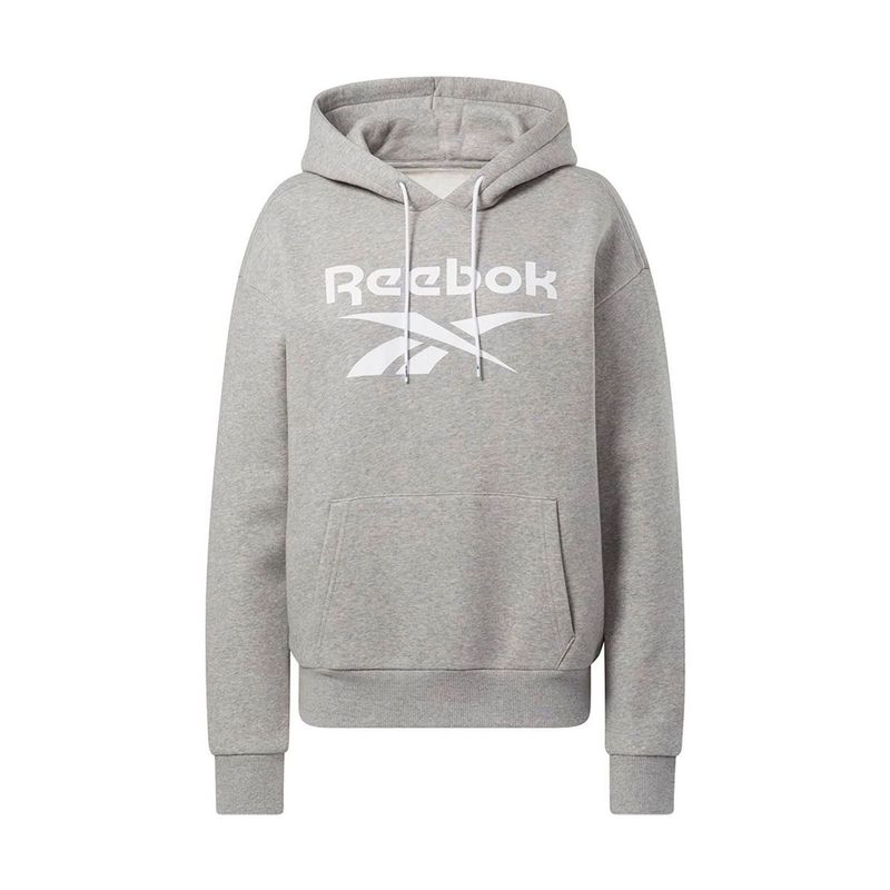 REEBOK - Buzo con capucha Reebook mujer gris fleece.