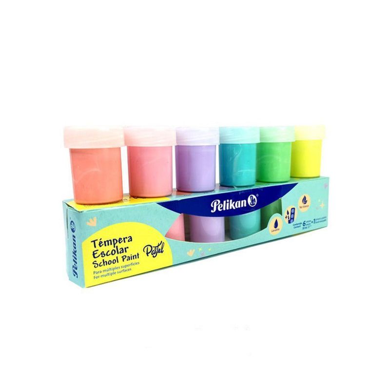PELIKAN - Témpera Escolar Pastel Pelikan X 6 Unidades