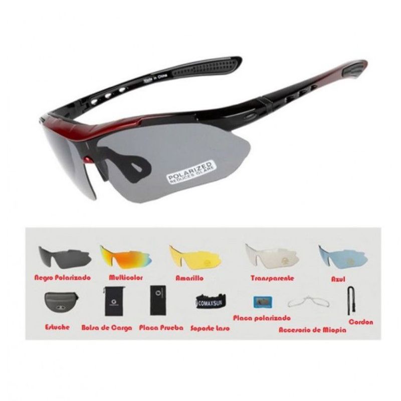 KINGSEVEN - Gafas sol ciclismo lentes intercambiables Modelo STS100