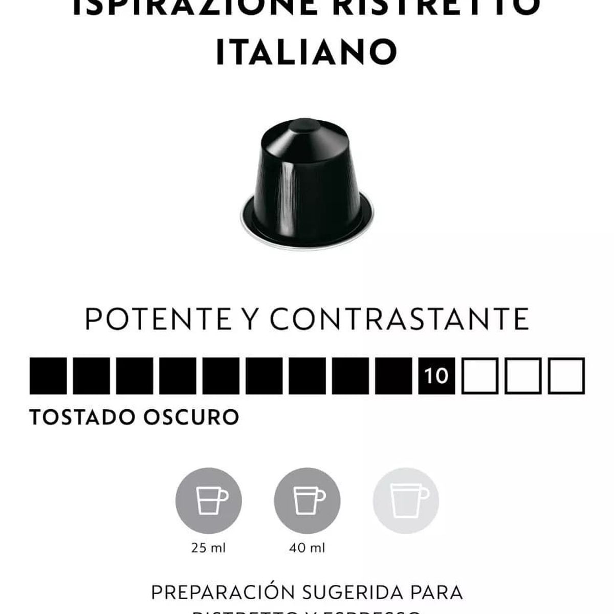 NESPRESSO - Pack Ispirazione Italiana Ristretto x 50 Cápsulas de Café Original Nespresso
