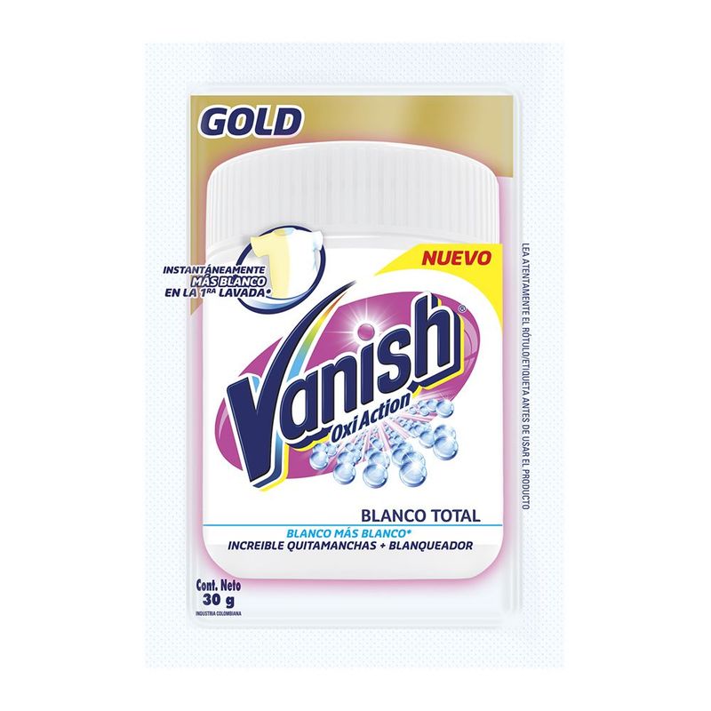 VANISH - Vanish Desmanchador en Polvo Blanco 30 Gramos 12 Unidades