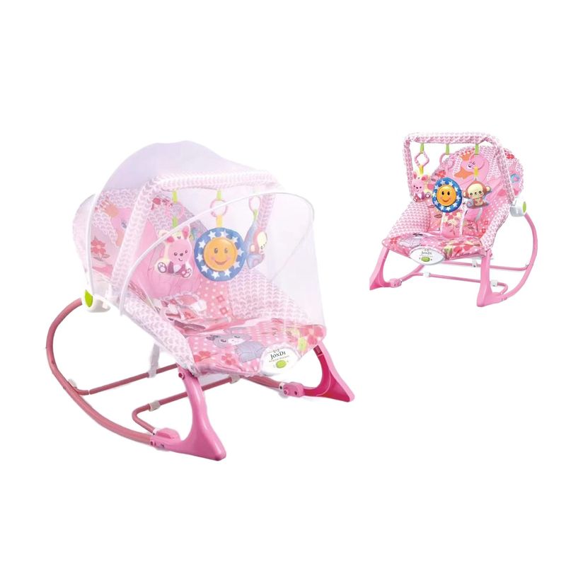 GENERICO - Silla Mecedora Vibradora Musical para Bebe 3 en 1 Mosquitero