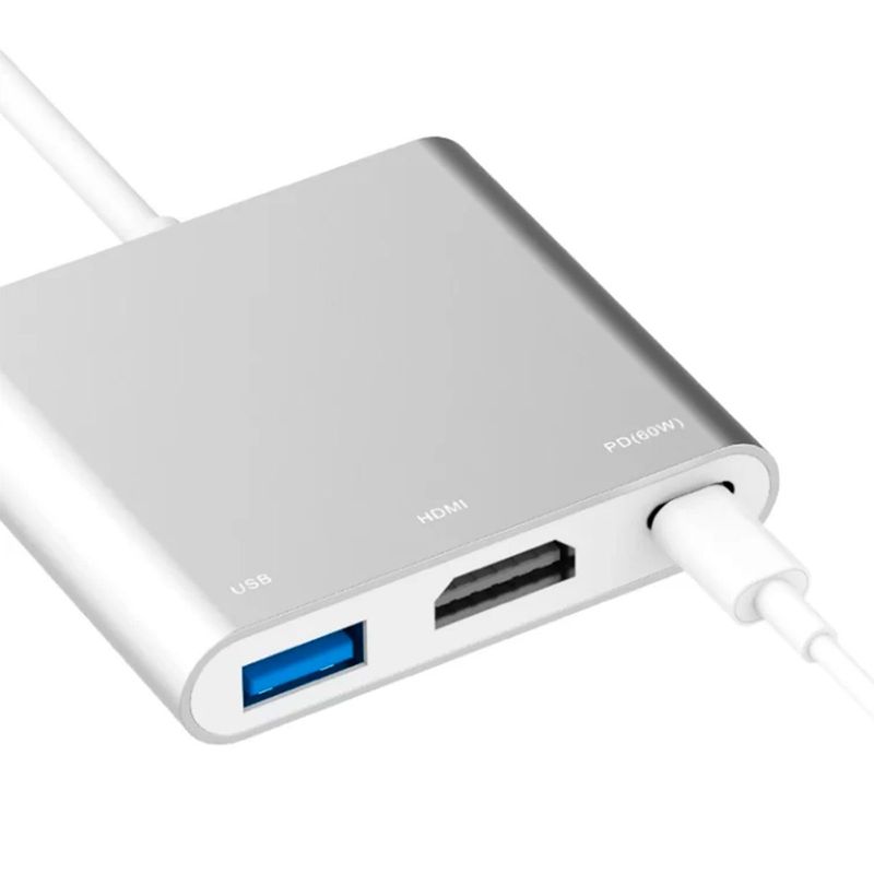 GENERICO - Adaptador hub multipuertos puertos USB-C 3 en 1 celular y pc BE-BZ07