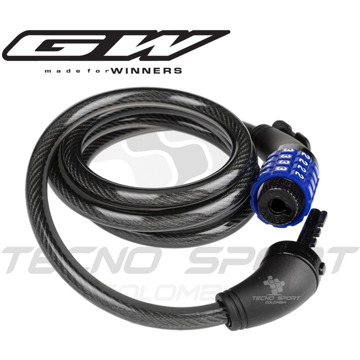 GW - Candado de seguridad gw guaya bicicleta con clave 4 dígitos