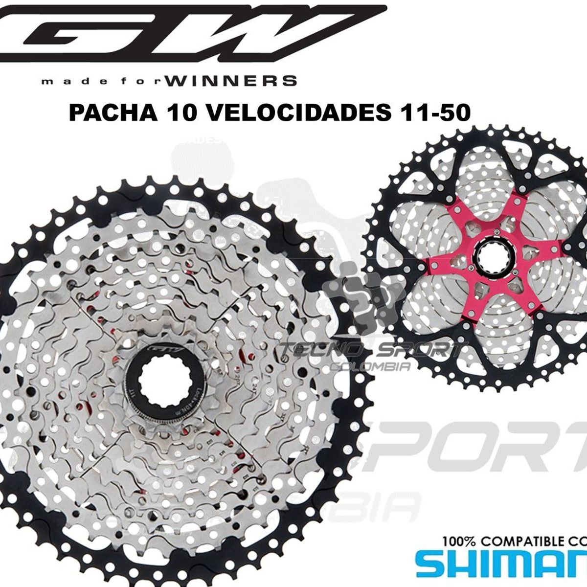 GW - Pacha cassette gw 10 velocidad 11-50 compatible con shimano