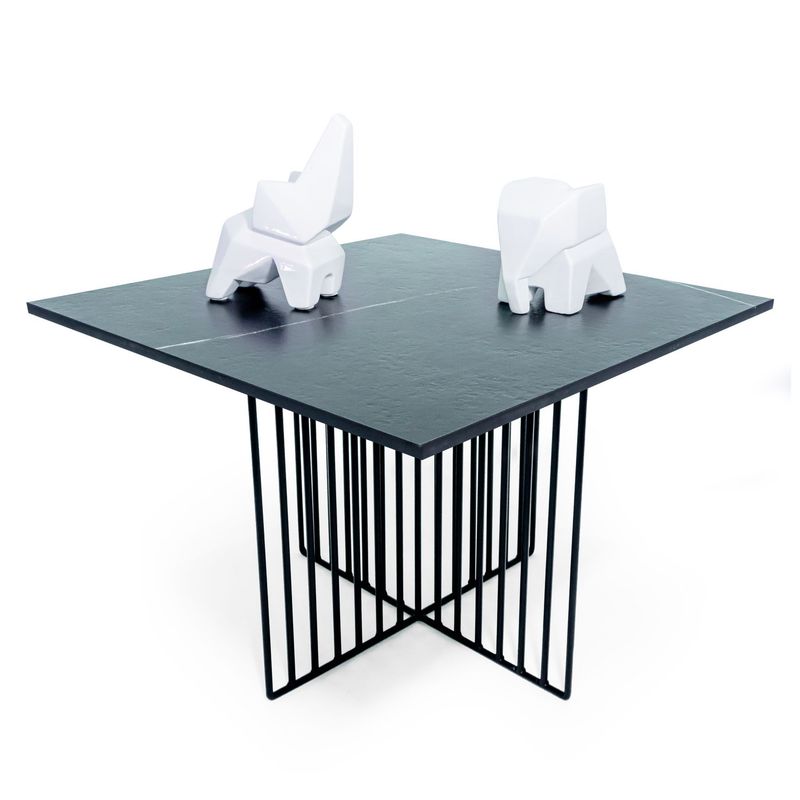 GENERICO - Mesa de centro Cross en piedra sinterizada Sahara Noir