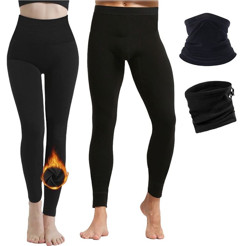 FRIOLENTA - Combo Invierno legging y Cuello  Gorro Térmico x2 Hombre Mujer.