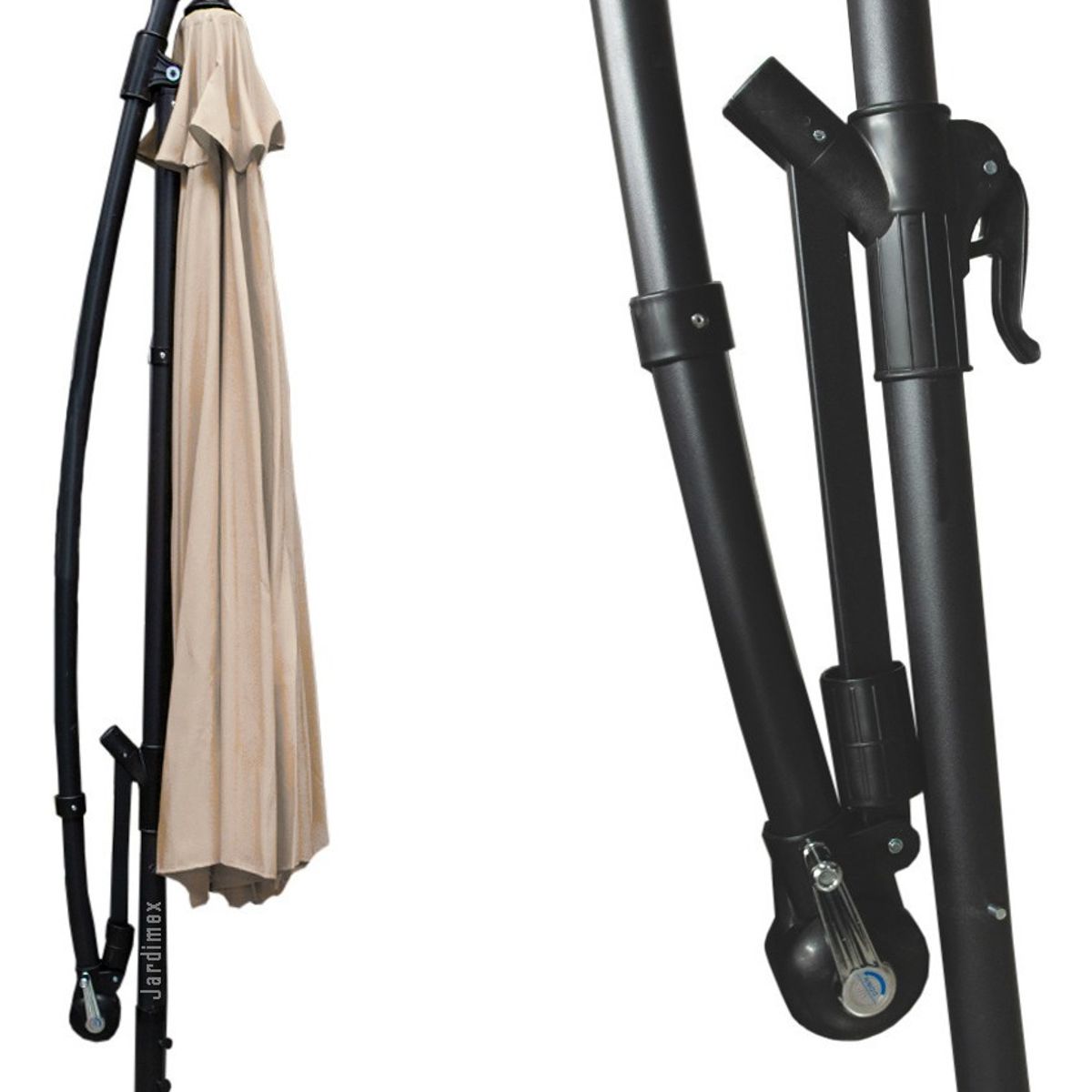 JARDIMEX - Sombrilla Parasol Para Jardin Quitasol Lateral De Aluminio 3 Metros Jardimex