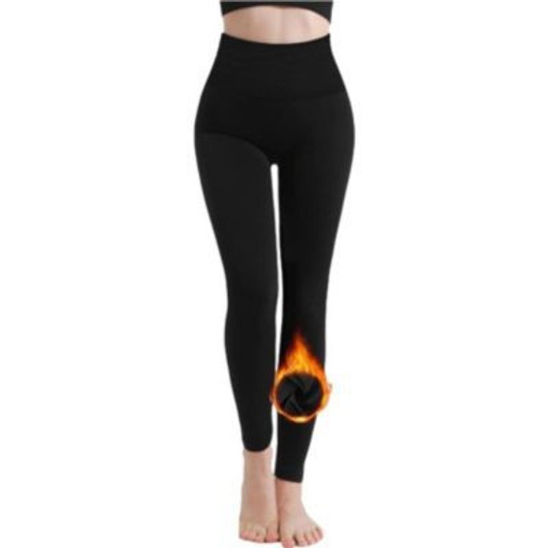 FRIOLENTA - Legging medias termicas interior felpa fleece polar  - negro..