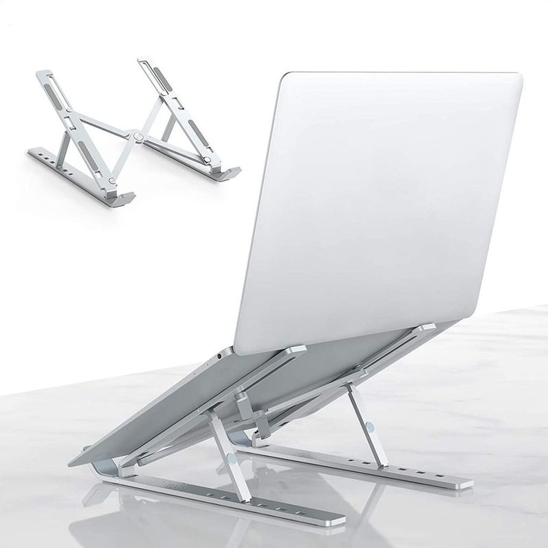 GENERICO - Base Soporte Para Portátil Ergonómica / Reclinable 7 Niveles Blanco