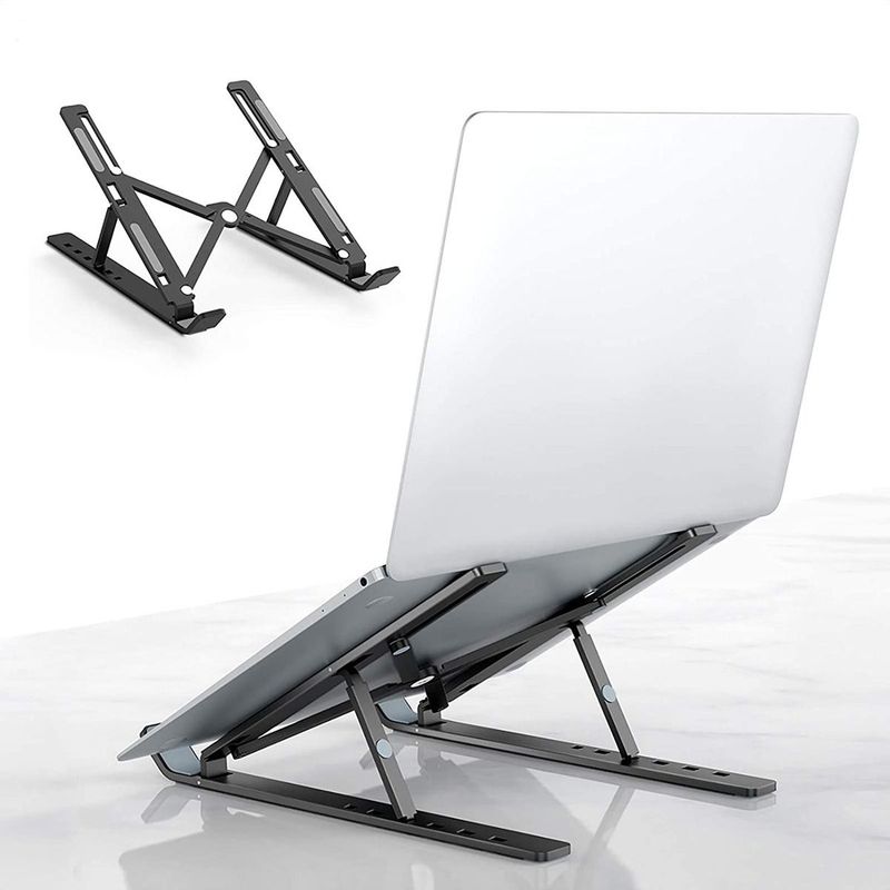 GENERICO - Base Soporte Para Portátil Ergonómica / Reclinable 7 Niveles Negro