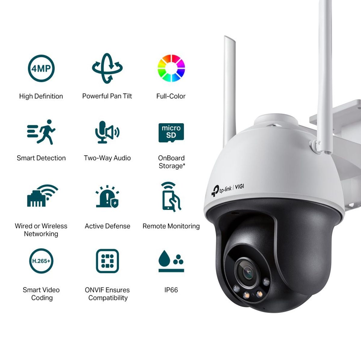 TP LINK - Cámara de Seguridad WiFi TP-LINK 4MP 4mm RJ45 Pan Tilt Exterior