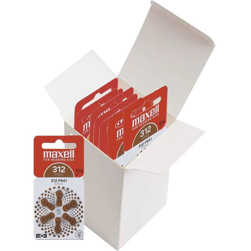 MAXELL - Batería Pila Maxell Zinc 312-pr41 Aud Bli X6 Uni Caja X10 Blister