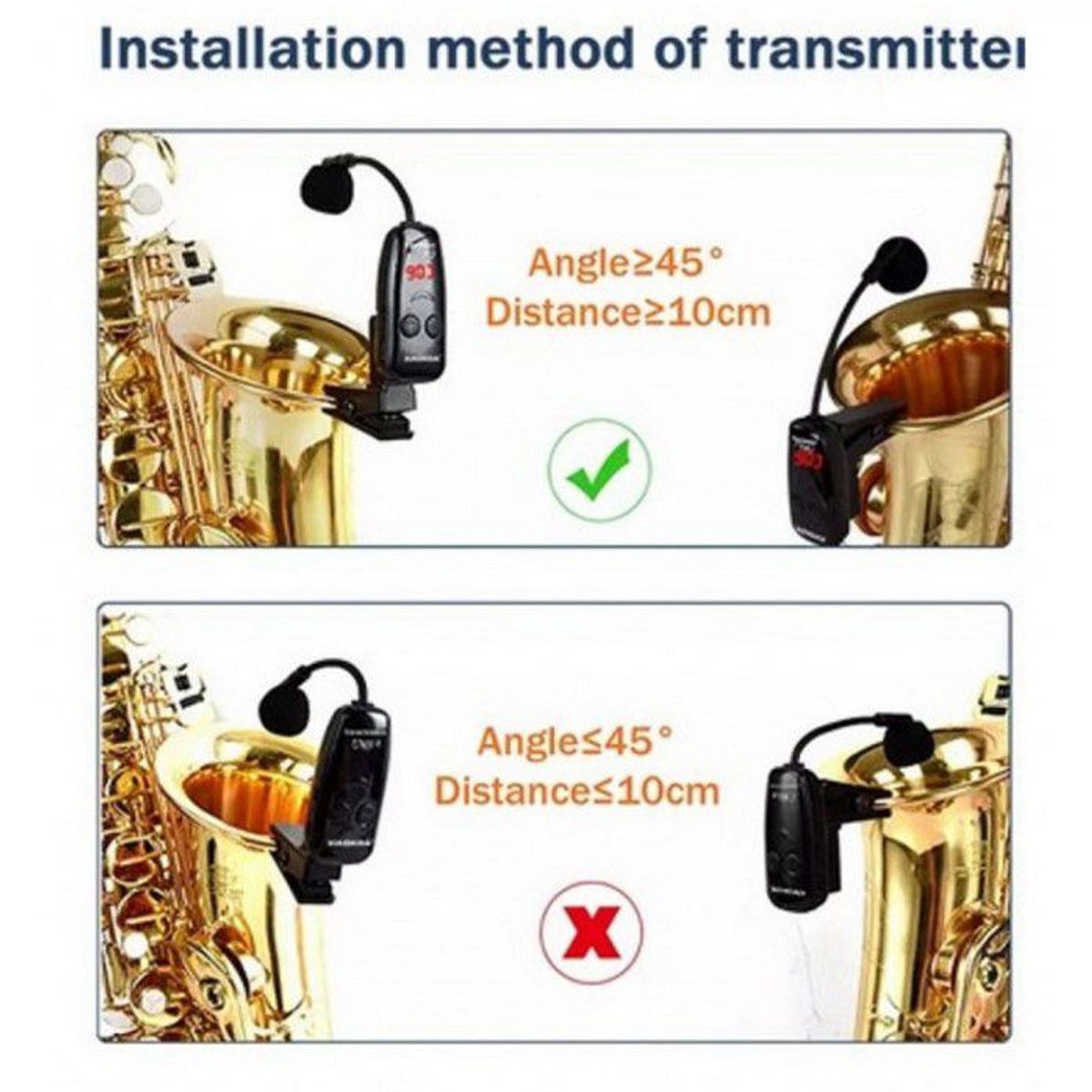 GENERICO - Microfono Inalambrico UHF Saxofon Premium