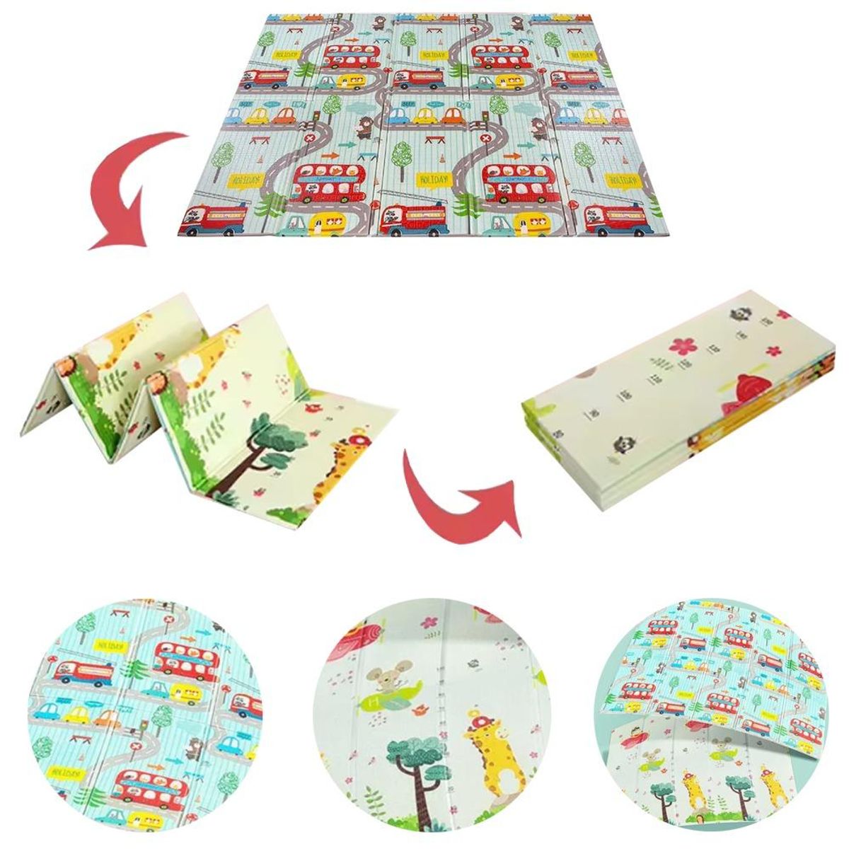 LANZURY IMPORTACIONES - Tapete Grande Plegable - Doble Faz Para Bebé 200x180 Cm