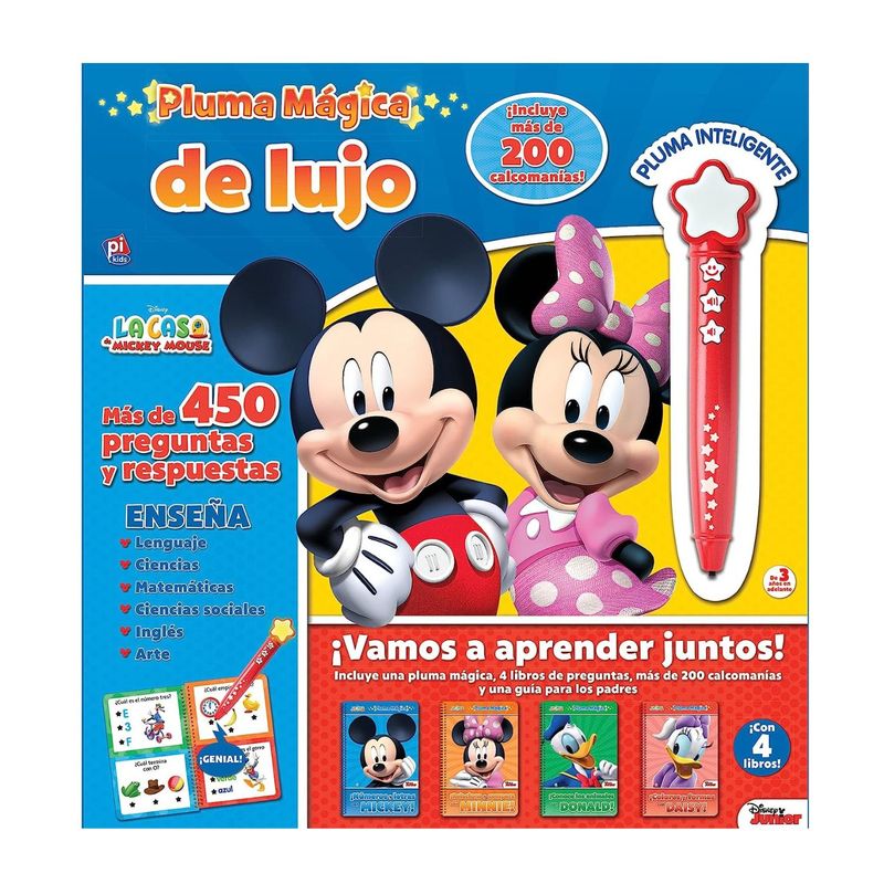 JUGANDO Y EDUCANDO - Libro De Actividades Con Pluma Mágica Mickey Niños Y Niñas