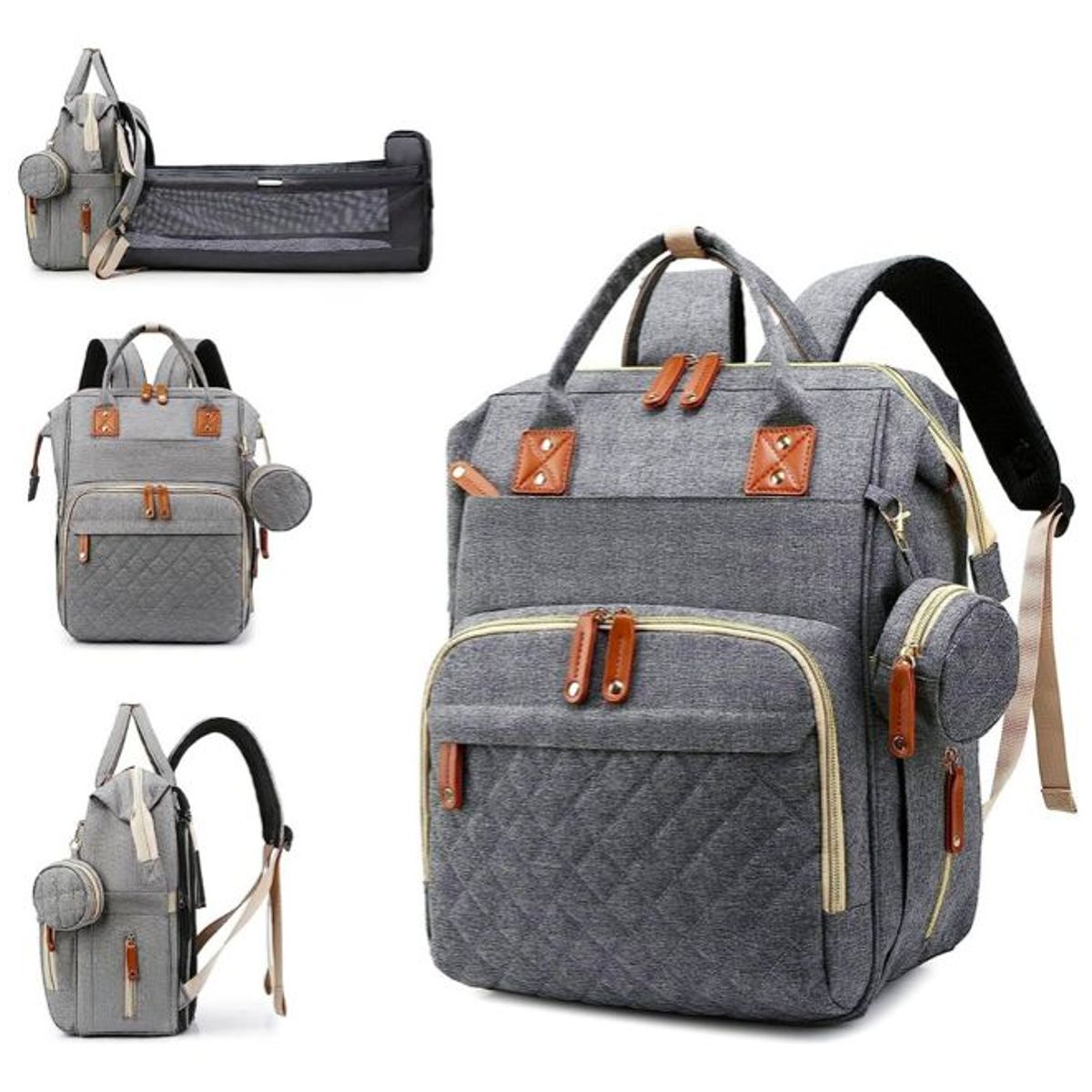 GENERICO - Pañalera Morral Multifuncional Bolsillos Termicos Y Usb