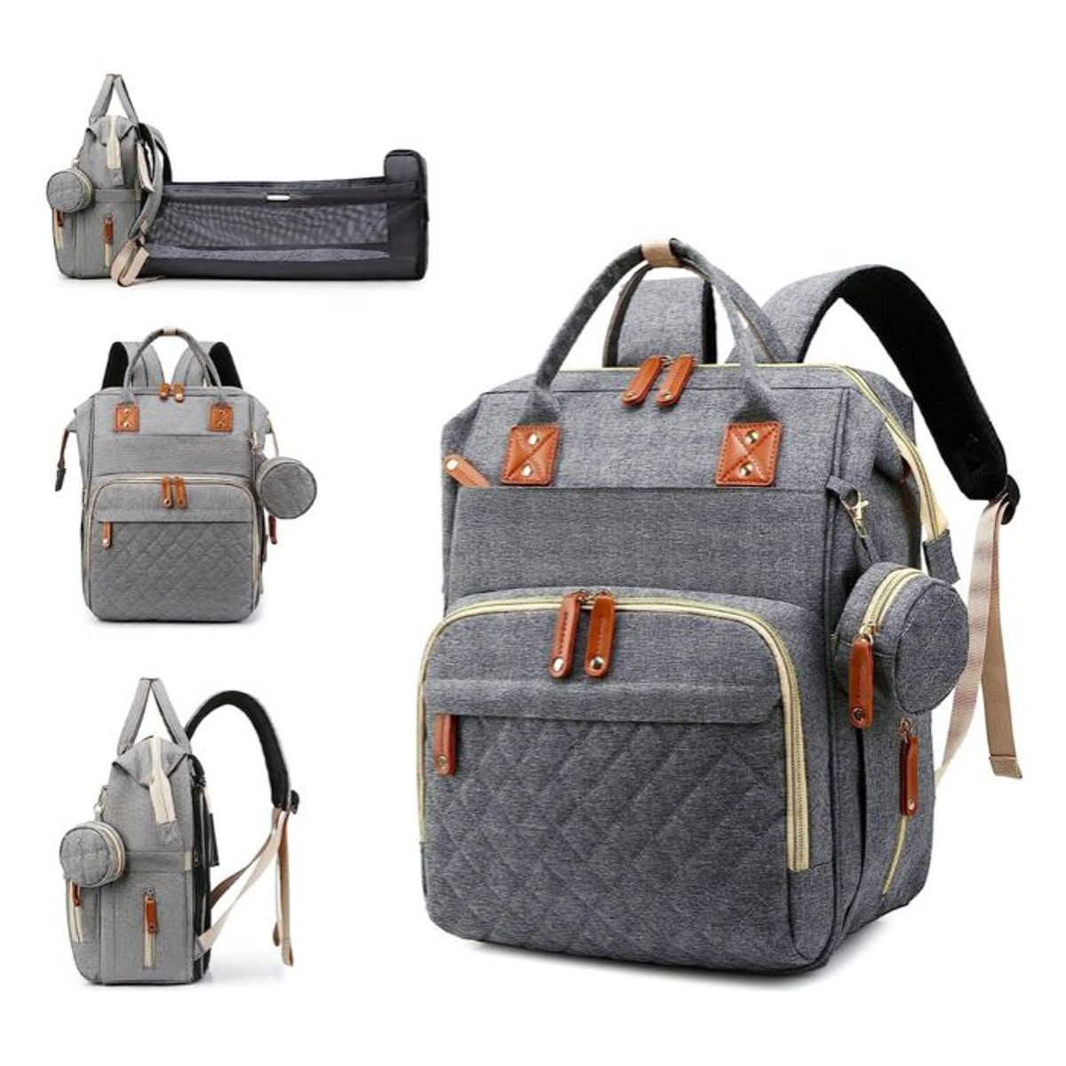 GENERICO - Pañalera Morral Multifuncional Bolsillos Termicos Y Usb