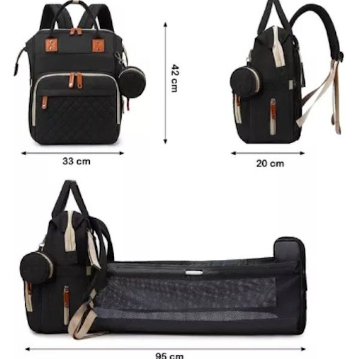 GENERICO - Pañalera Morral Multifuncional Bolsillos Termicos Y Usb