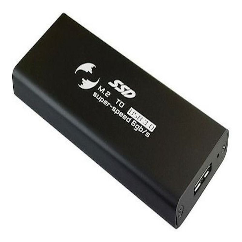 GENERICO - Caja Externa Case Disco Ssd M2 A Usb 3.0 + Cable + Atornilla - Negro