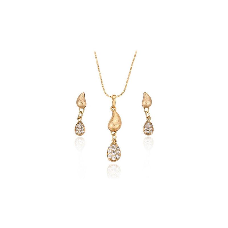 VERAMOREST - Set Aretes y Collar Gotas Doradas
