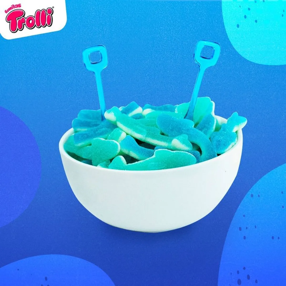 ALDOR - Gomitas dulces trolli tiburon mordicos 60grs pack x6 uds