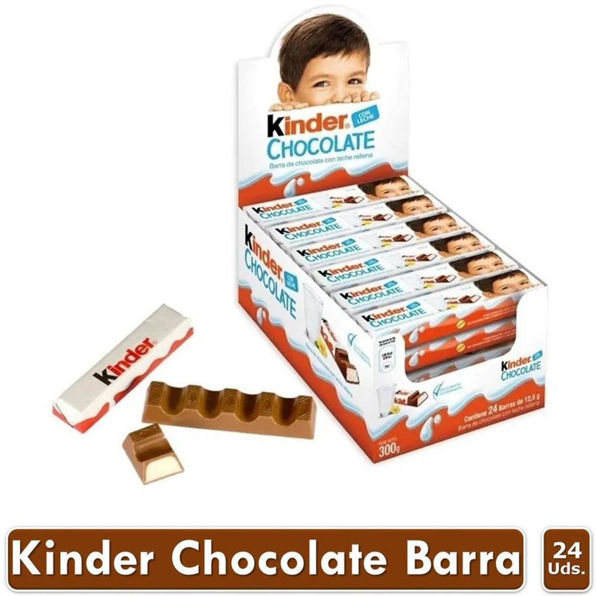 FERRERO ROCHER - Chocolate para niños kinder barra caja x 24 unidades