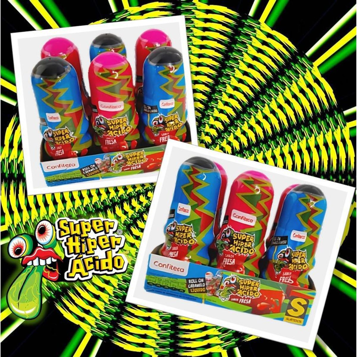 GENERICO - Dulce caramelo liquido super hiper ácido roll on x 6 uds