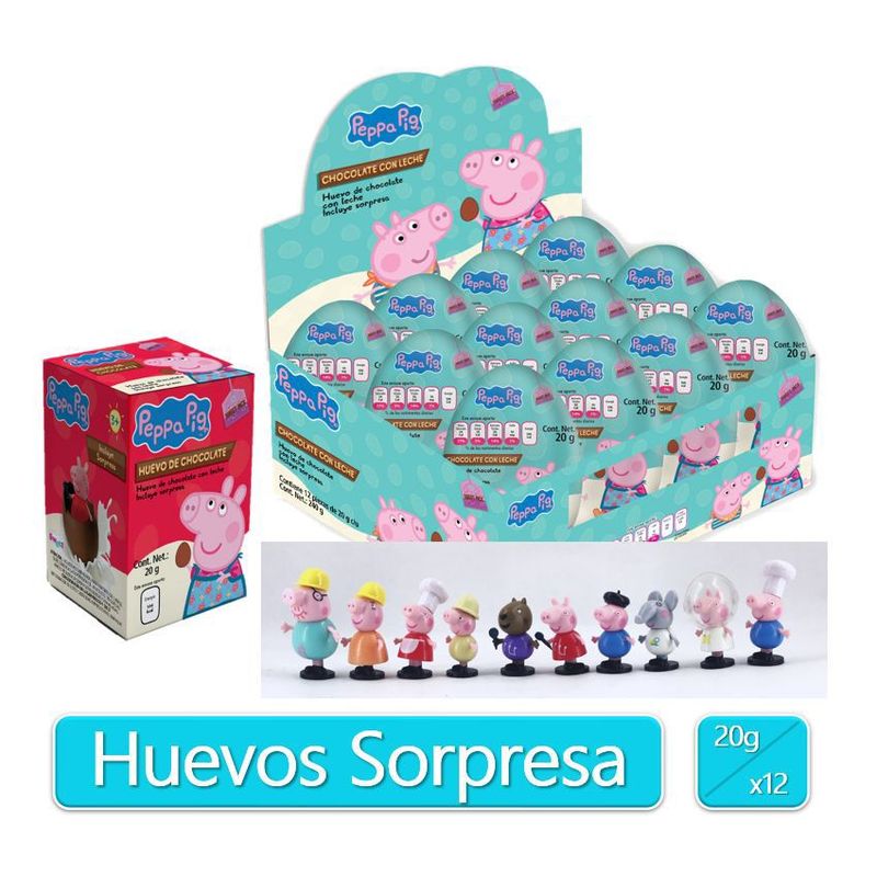 GREZON - Huevos de chocolate con sorpresa peppa pig x 12 unid grezon