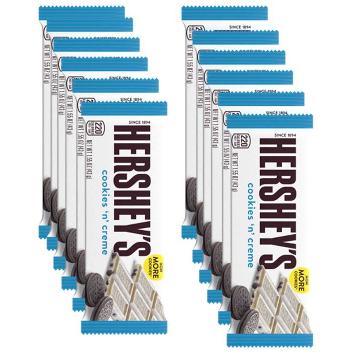 GENERICO - Chocolatina Hersheys Cookies And Creme 43 gr x 12 unidades