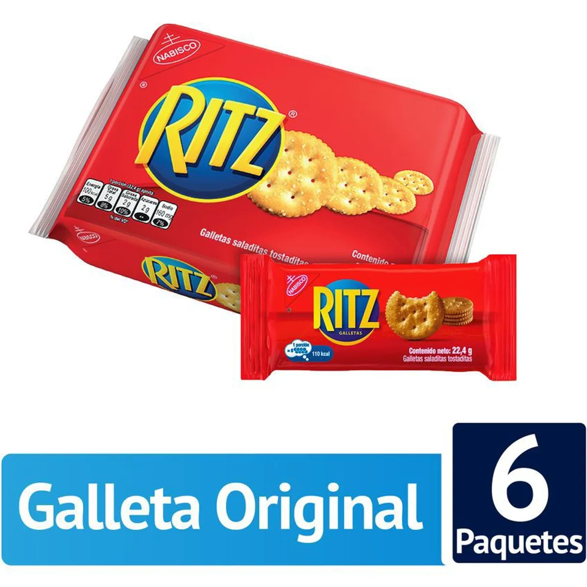 NABISCO - Ritz galletas saladitas tostaditas orig paquete 134grs x6uds