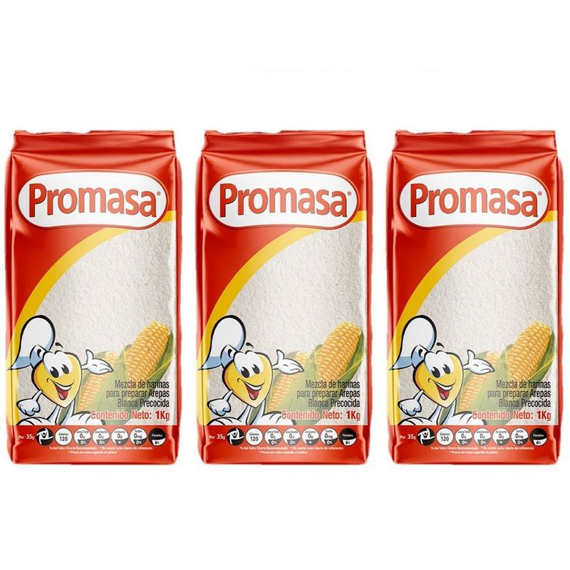PROMASA - Mezcla de harina promasa blanca precocida 1kg x3 uds