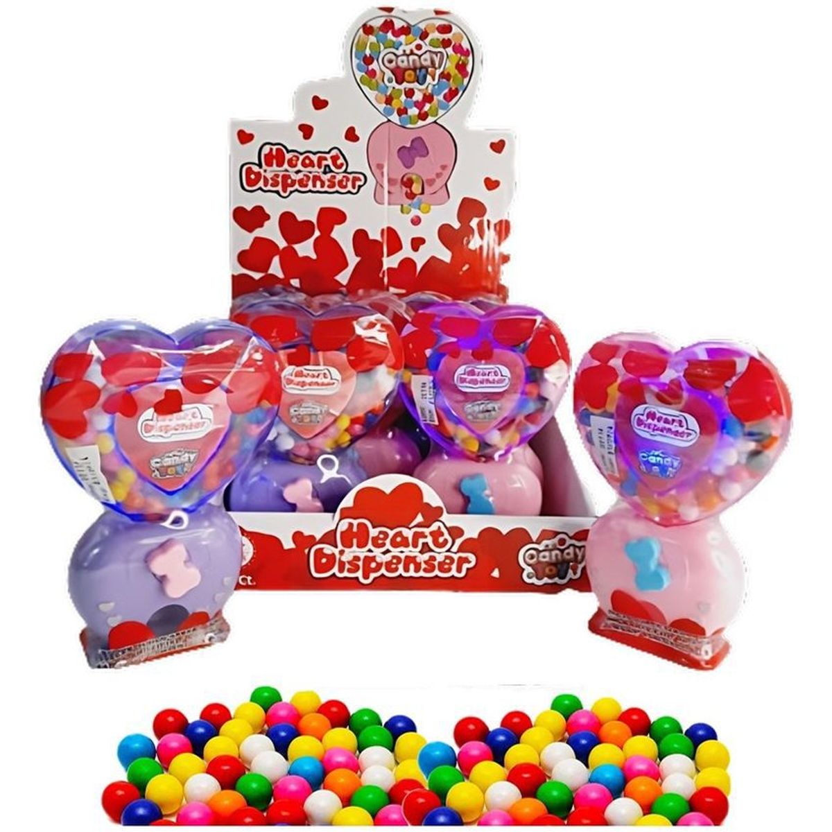 THE CANDY AND TOY FACTORY - Candy toy corazón dispenser x 12 uds