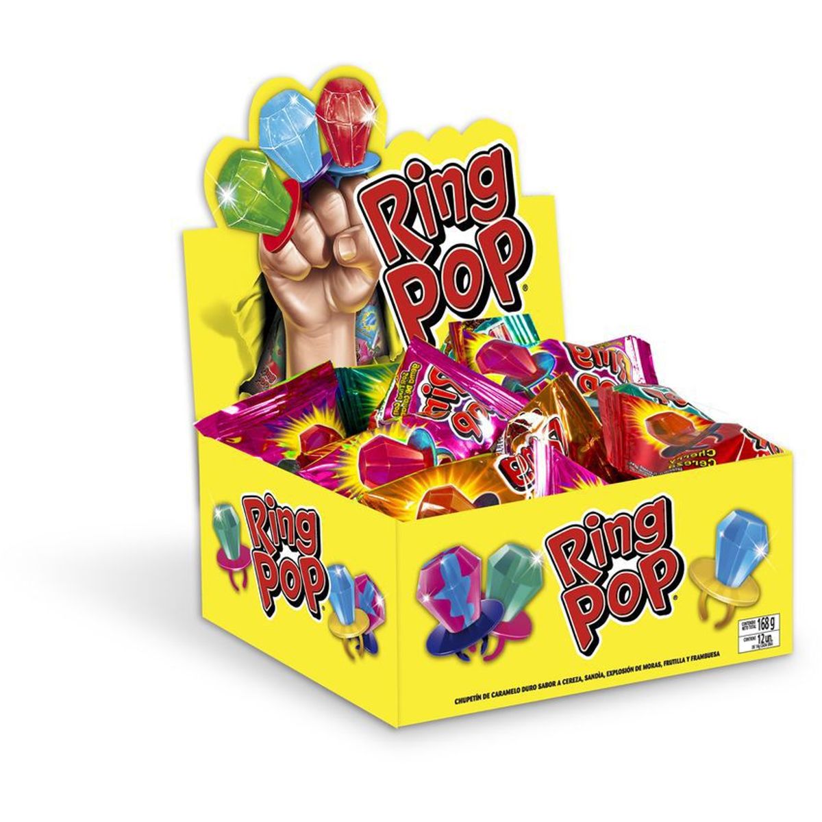 TOPPS - Anillos dulces chupetes ring pop caja x 12 unid