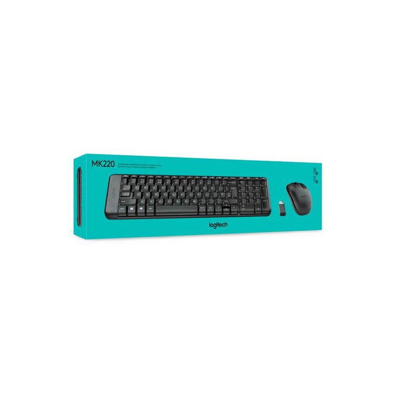 LOGITECH - Combo teclado y mouse logitech mk220 inalámbrico