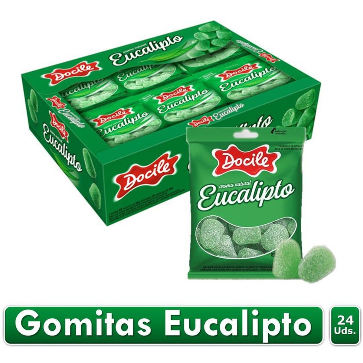 DOCILE - Dulce gomitas sabor eucalipto docile x 24 uds.
