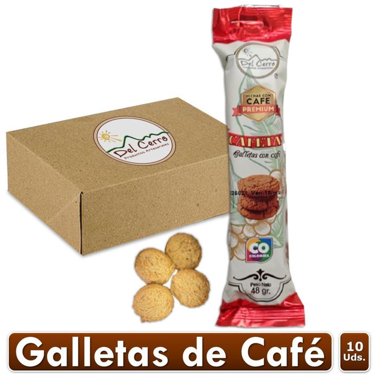 DEL CERRO - Galletas con café cafetas del cerro caja x10 uds