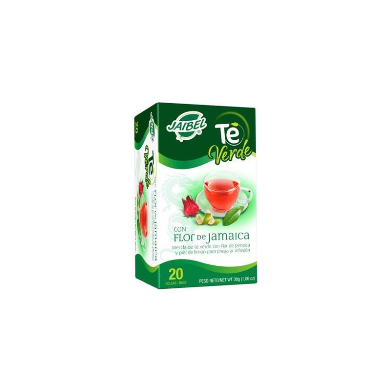 JAIBEL - Aromatica té verde con flor de jamaica jaibel x20 unid