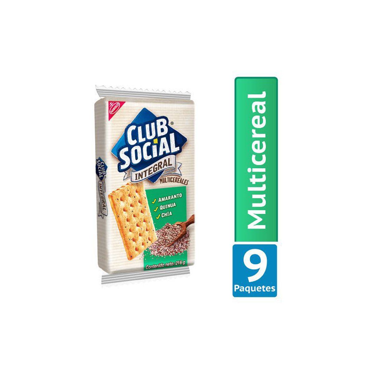 NABISCO - Galletas club social multicereal paquete 216grs x9 uds