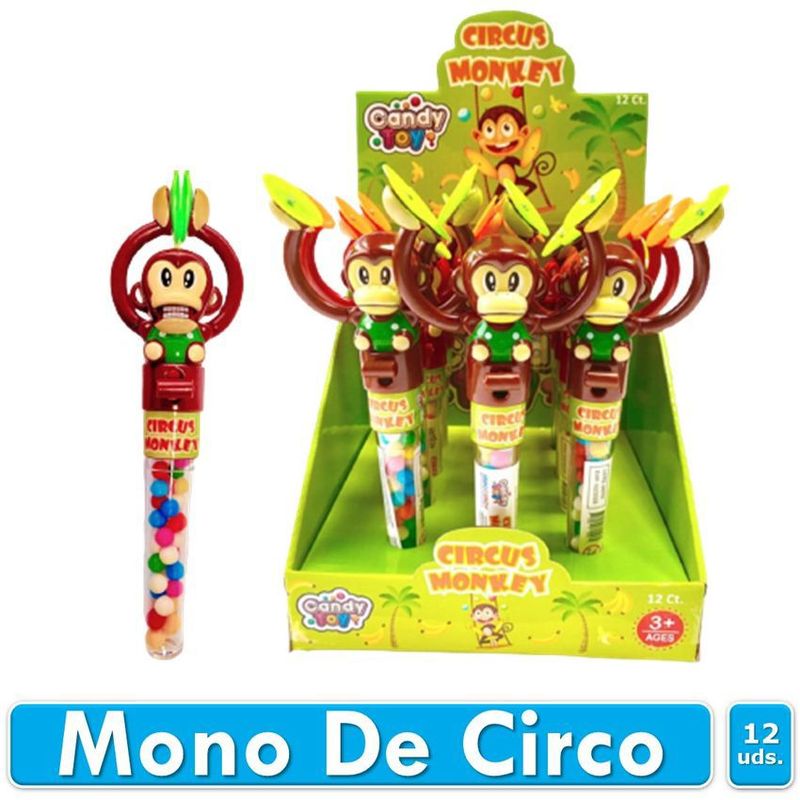 GENERICO - Candy toy juguete mono con platillos circus x12 uds