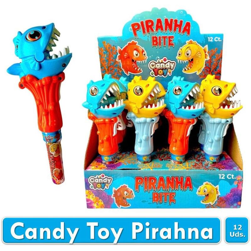 THE CANDY AND TOY FACTORY - Candy toy juguete piranha bite x12 uds