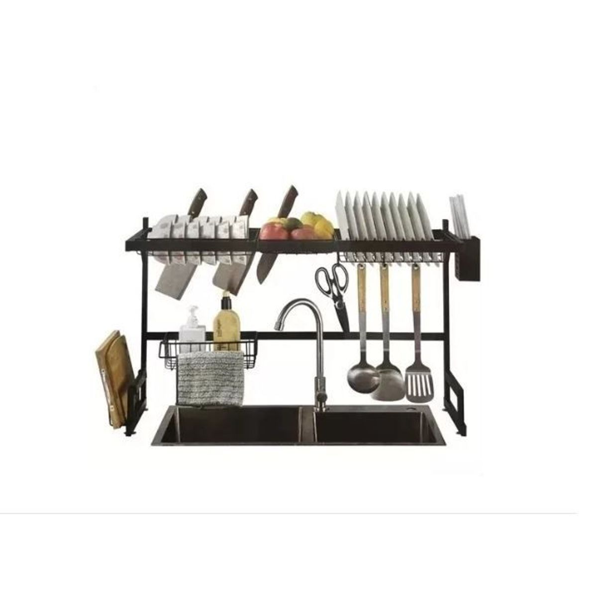 AMERICO SHOP - Escurridor de Platos Cocina 2 Niveles Acero Inoxidable