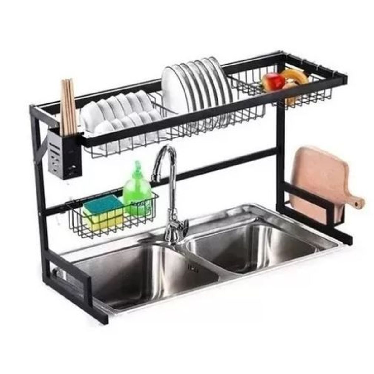 AMERICO SHOP - Escurridor de Platos Cocina 2 Niveles Acero Inoxidable