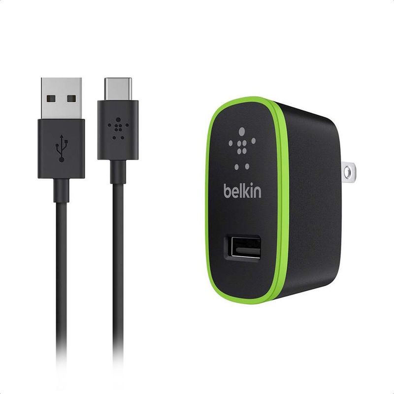 BELKIN - Cargador De Pared Usb Belkin 2.1 Amp Con Cable Usb-a A Usb-c