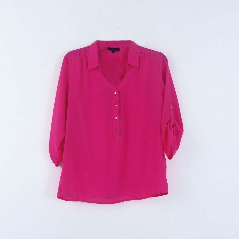 L Y H - Blusa Para Mujer Manga 3/4 Fucsia Marca L&H