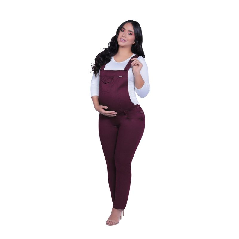 MOMMY GLAM - BRAGA DE EMBARAZO OVEROL DE MATERNIDAD EN DRILL LICRADO -TOMMY