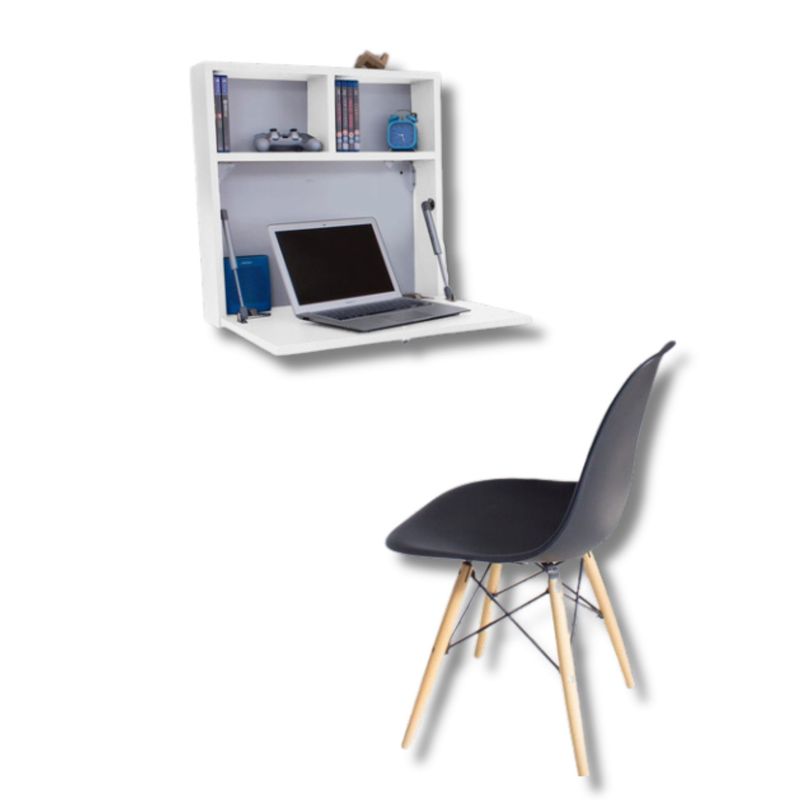 GENERICO - Escritorio Flotante de pared Plegable  60x60cm blanco mate