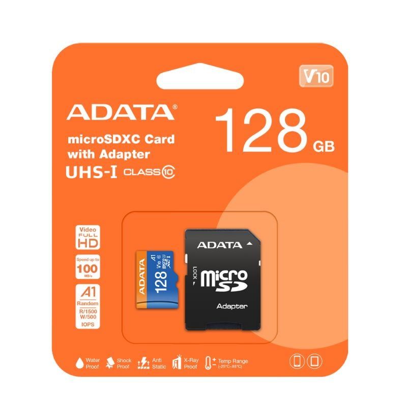 ADATA - Memoria Micro SD Adata 128GB A1 con Adaptador SD
