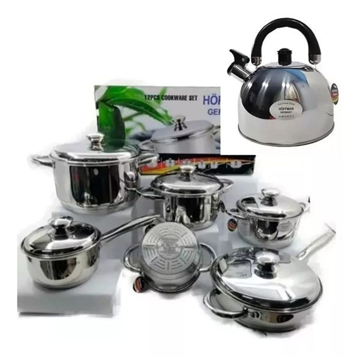 SWISSHOME DR HOFFMAN - Batería de Cocina Hoffman Germany  13 Piezas Incluye Tetera
